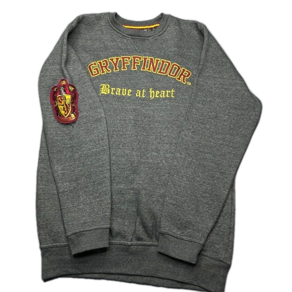 Harry Potter Gryffindor Sweatshirt Adult Size M Charcoal Embroidered Appliqué